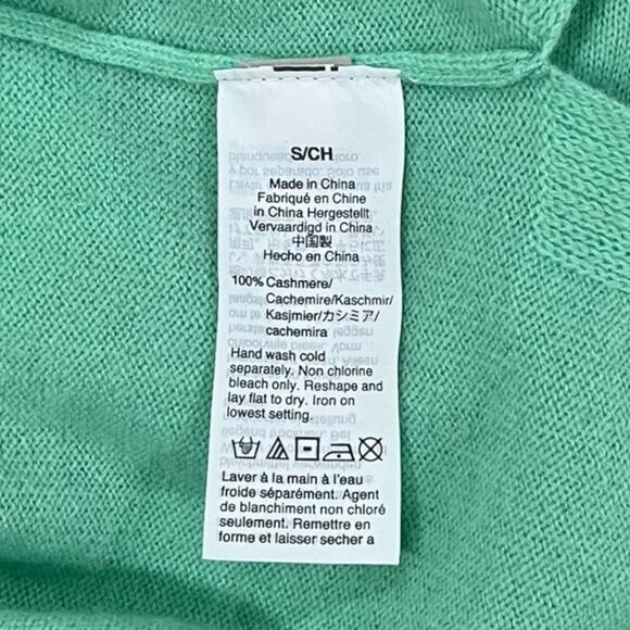 J. Crew Classic-Fit Crewneck Sweater 100% Cashmere Frosty Mint Green Size Small - Picture 6 of 7